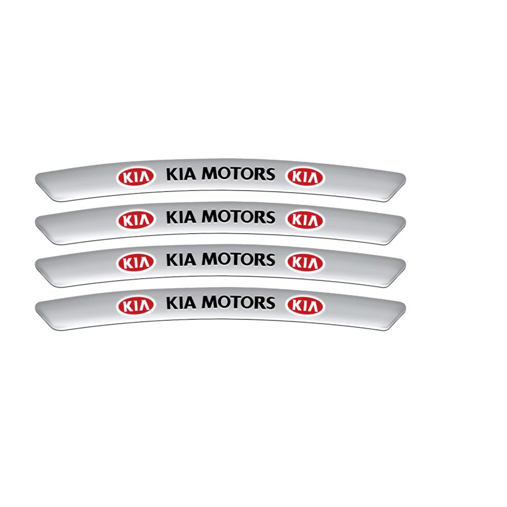 

2026 Hot Car Sticker Car Styling 4Pcs Aluminum Wheels Rim Sticker Decal For Kia Sportage Rio 3 Soul Picanto EV6 Cerato Niro Tell