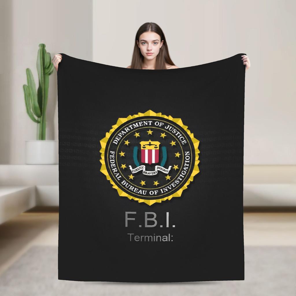 FBI Female Body Inspector Blanket Soft Warm Funny Plush Throw Blanket For Couch Bed Camping Flannel Bedspread Bed Cover