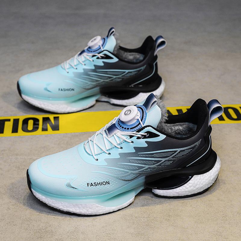 Cotton Shoes Men's Shoes Winter Velvet Warm Two Cotton Shoes Youth Sports Running Non-slip Heightening Ultra-light Basketball Running Shoes