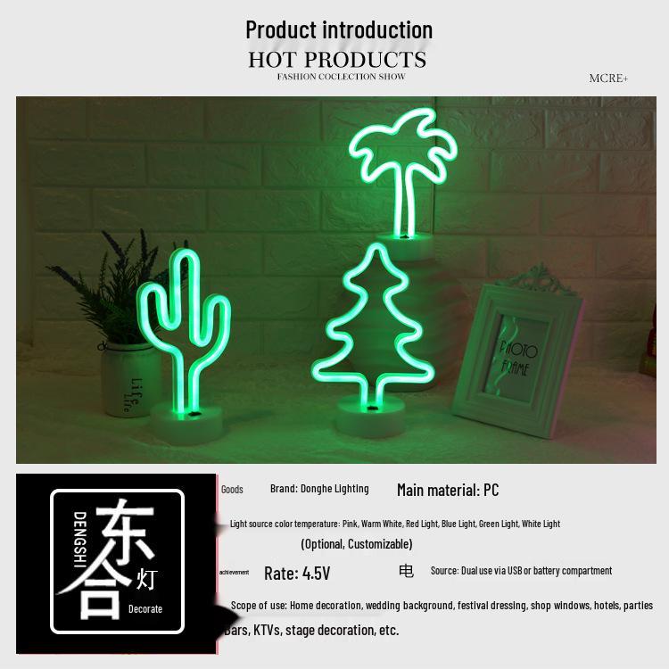 Heart-Shaped LED Neon Desk Lamp for Romantic Bedroom Decor