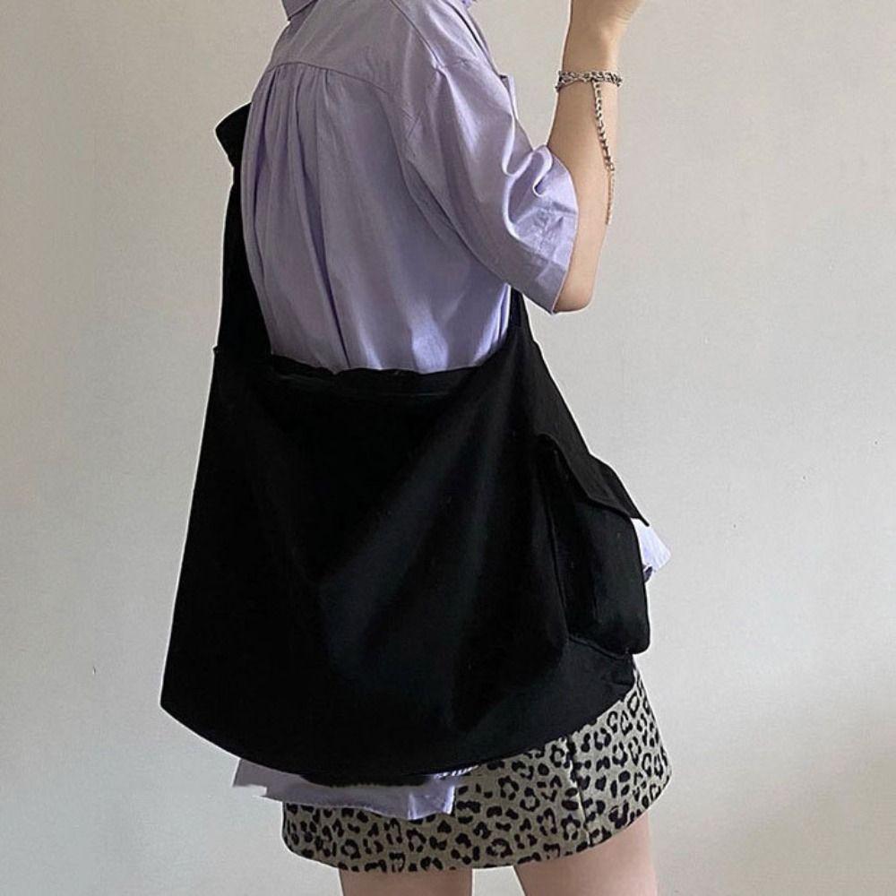 Japanese Style Canvas Tote Bags Large Capacity Student Crossbody Bag Casual Shoulder Bag  Women