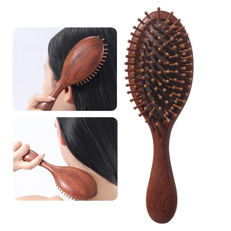 1Pc Sandalwood Comb Professional Healthy Paddle Cushion Hair Loss Massage Brush Hairbrush Comb Scalp Hair Care Healthy