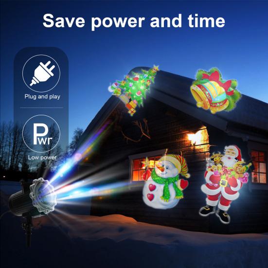Halloween Christmas Projector Light Waterproof Thanksgiving LED Projection Lamp with 16Pcs Slides