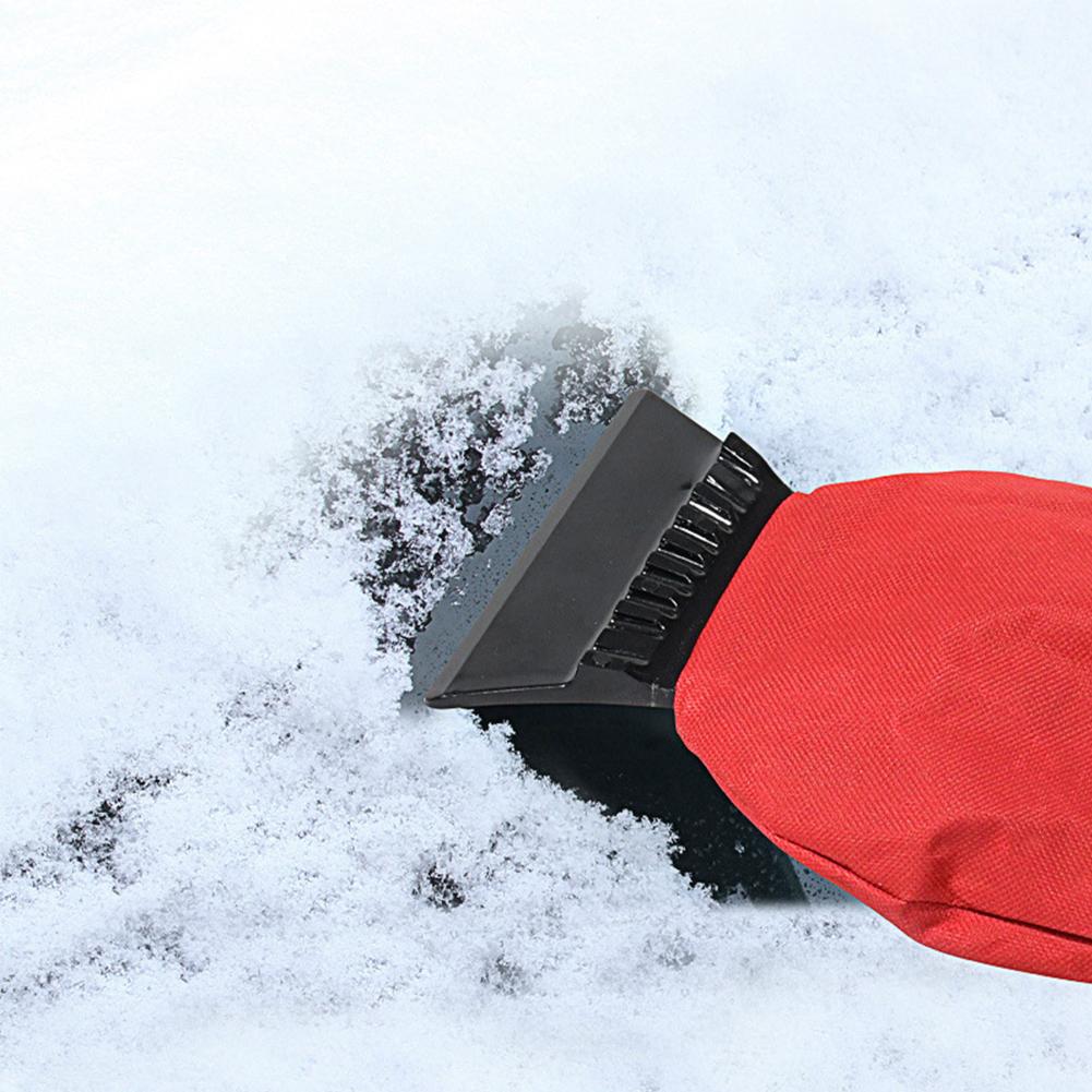Car Ice Scraper & Snow Brush with Thermal Gloves Winter Snow Removal Kit, Windshield Squeegee