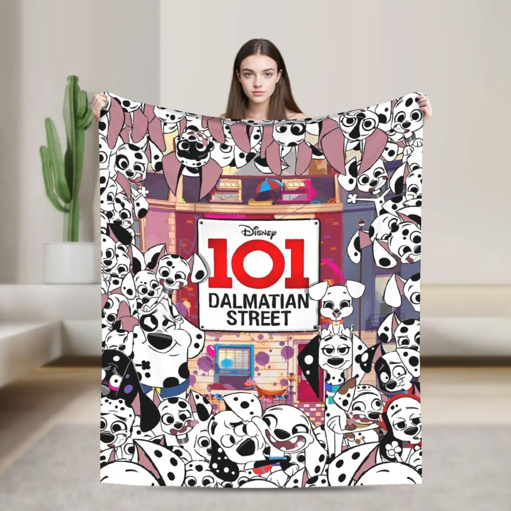 101 Dalmatians Cute DOG Pattern Blanket Anime Wool Vintage Warm Throw Blankets for Home Restaurant  Winter