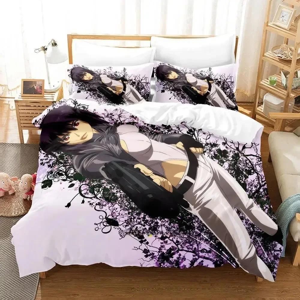 Ghost In The Shell Bedding Set Single Twin Full Queen King Size Bed Set Adult Kid Bedroom Duvetcover Sets 3D Anime Bed Sheet Set