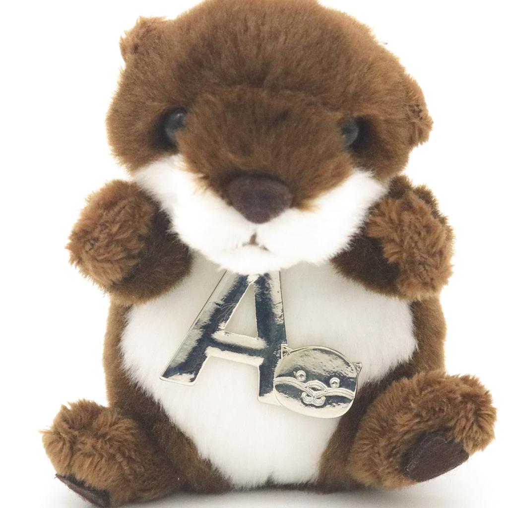 Take Off Otter Plush Strap with Initial Charm [A] Angel's Mischief Series
