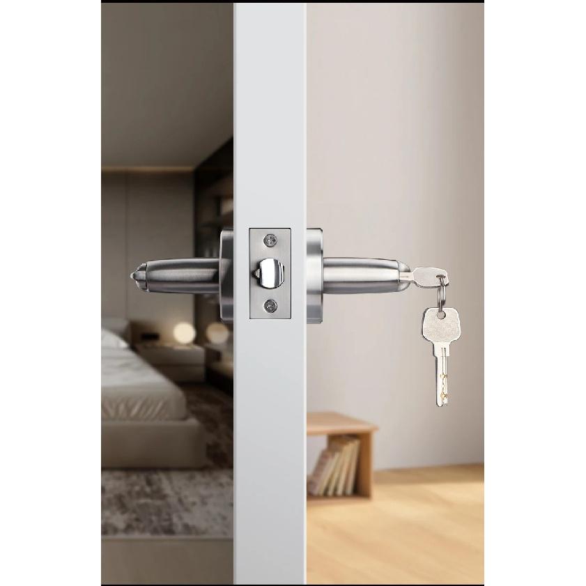 304 Stainless Steel Fire Door Fire Door Lock With Key Three-lever Handle Lock Replacement Ball Lock Bathroom Keyless Door Lock