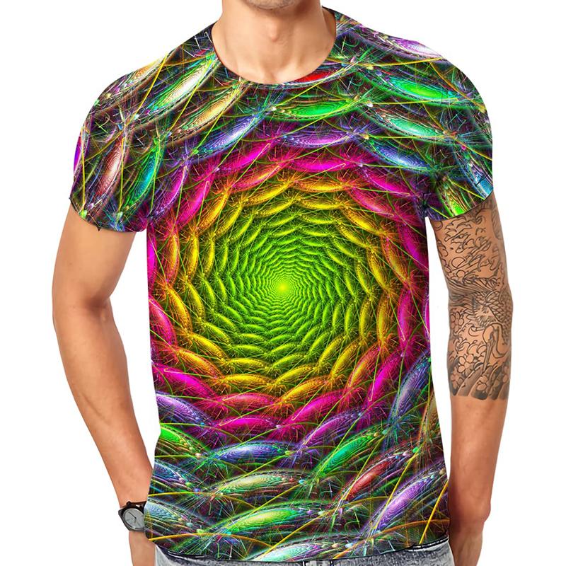 Funny Illusion Graphic T Shirt for Men 3D Printed Art Optical T-shirt ropa y2k Tops Harajuku Fashion Street