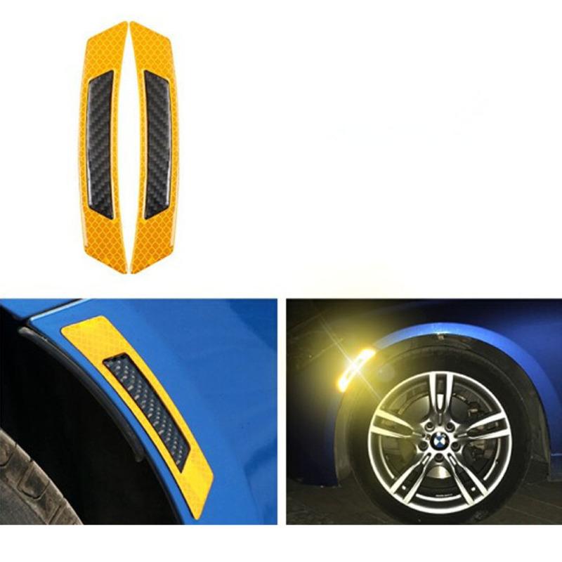 2 sztuk 3D super odblaskowe naklejki paski z włókna węglowego piasta koła samochodu osłony chroniące przed zarysowaniami