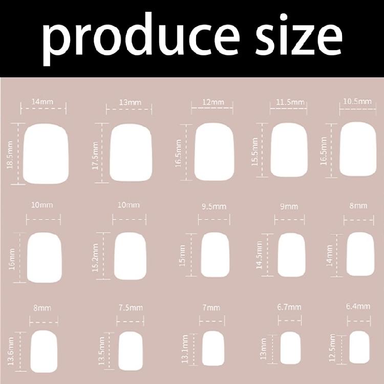 30 ks Lesklý plný kryt Nalepovací nehet Růžové květy Press On nehet Jednobarevný Umělý nehet Krátký čtvercový Falešný nehet