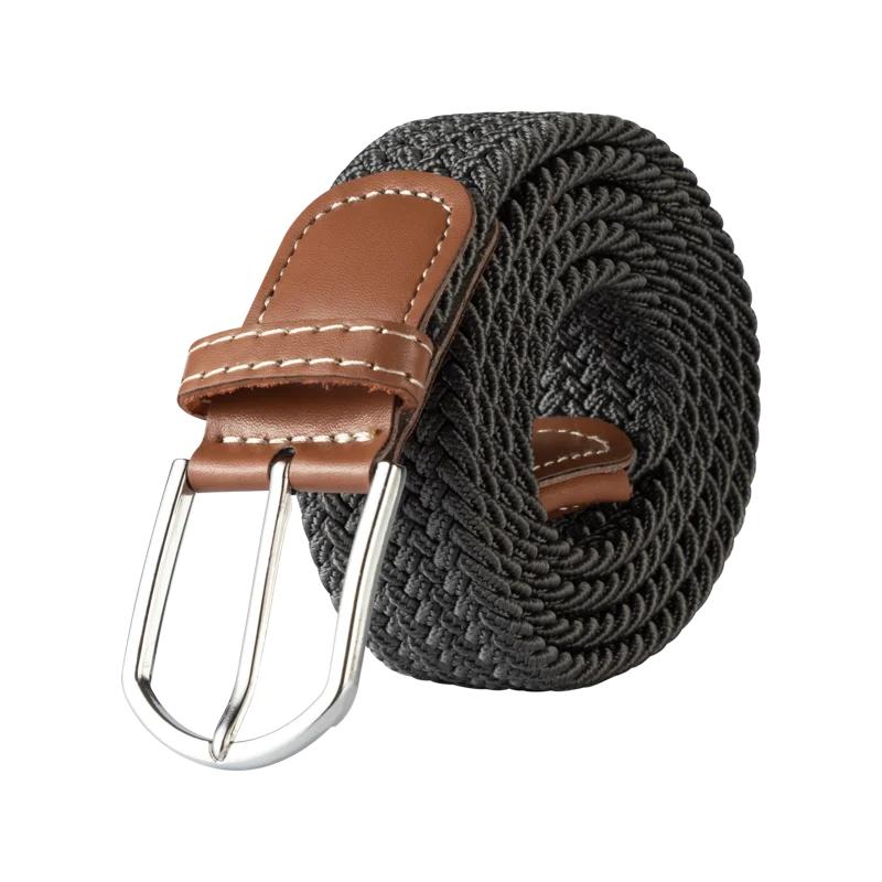 120cm Unisex Elastic Fabric Casual Belt Pin Buckle Expandable Braided Stretch Canvas Simple and Stylish Leisure Men Women Belt