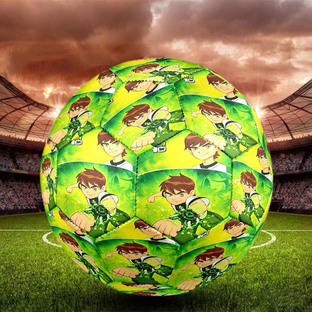 Ben 10 Cartoon Print Size 5 Soccer Ball, Standard Match Football for Sports Game and Team Practice, Ideal Gift for Soccer Fans