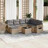 VidaXL Garden Lounge Set with Cushions 8 Pcs, Patio Sofas, Patio Furniture Set, Outdoor Furniture, Beige 3220508