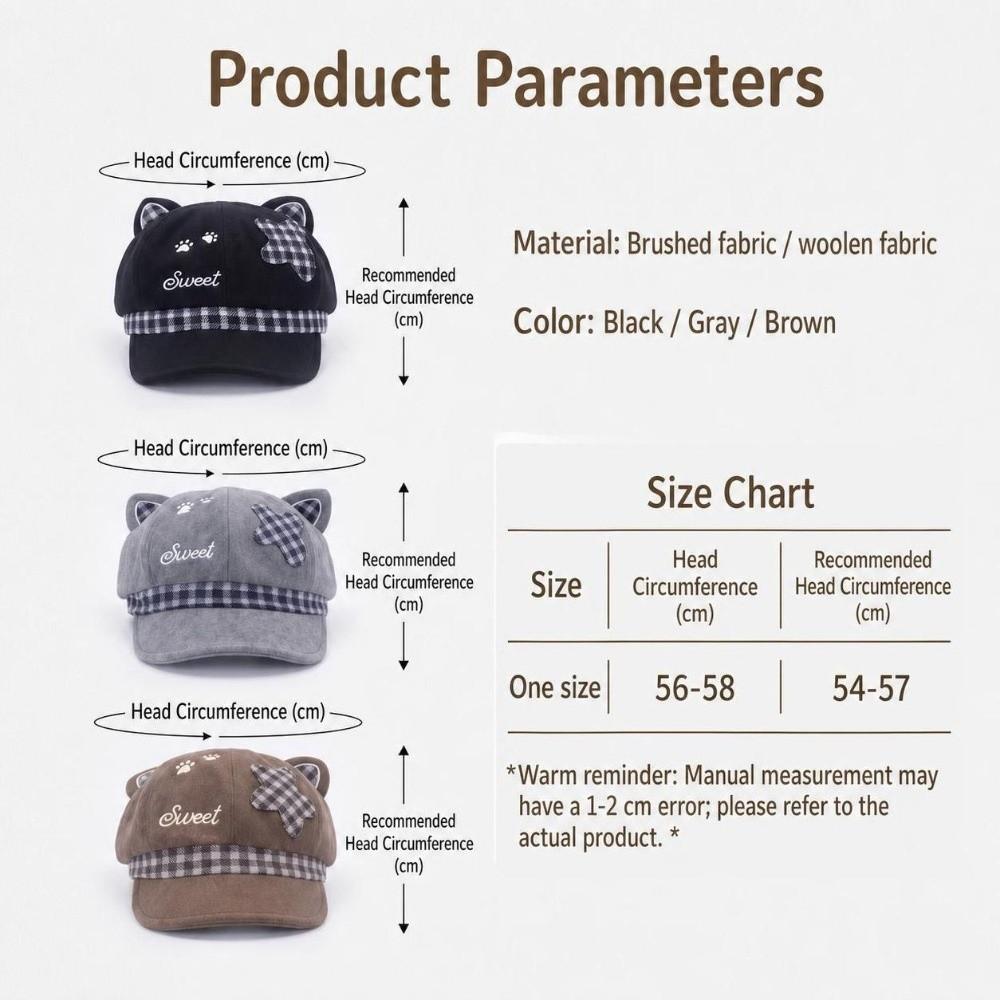 Cat Ears Women's Beret Anime Baseball Cap Fashion Newsboy Cap Autumn and Winter