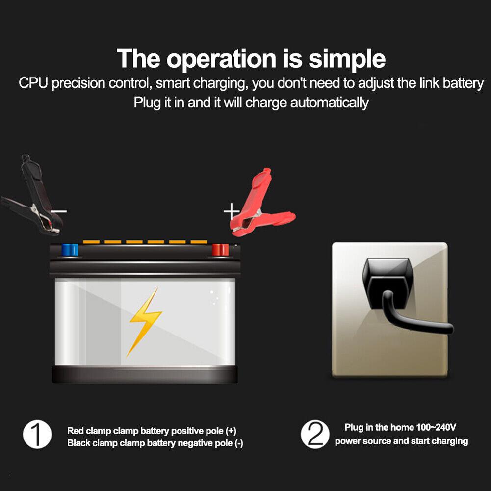 Portable Storage Battery with LCD Display Electrical Supply Charger Pulse Repair for Motorcycle SUV for Truck Motorcycle ATV