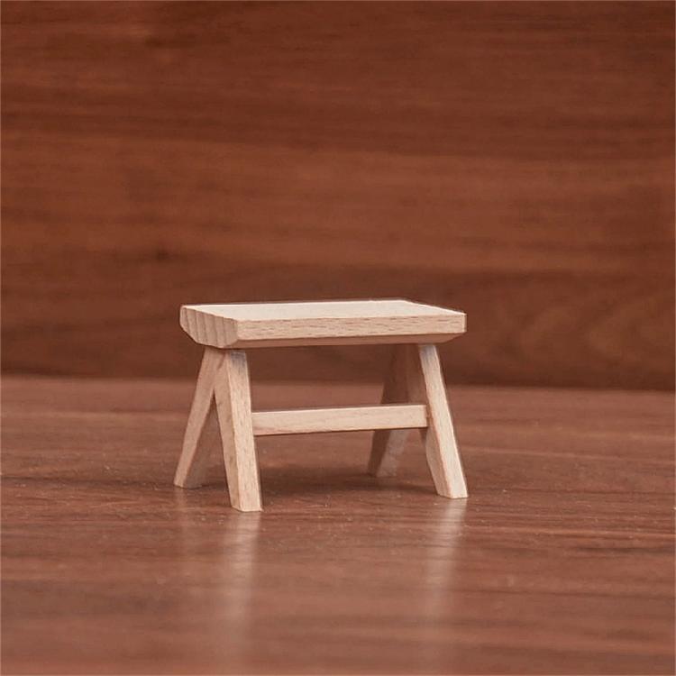 1/12 Scale Miniature Wood Chair/Table for Dollhouses Decoration and Diorama Scene Enhancement Furniture Figurine