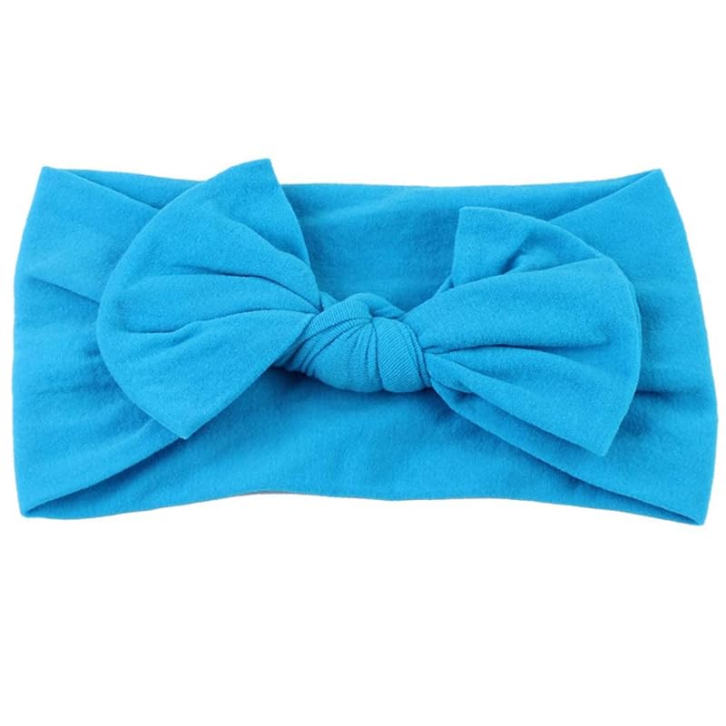 AKOAK 1 упаковка однотонная удобная для кожи детская повязка на голову эластичная мягкая нейлоновая повязка на голову милая детская повязка на голову с бантом (синий)