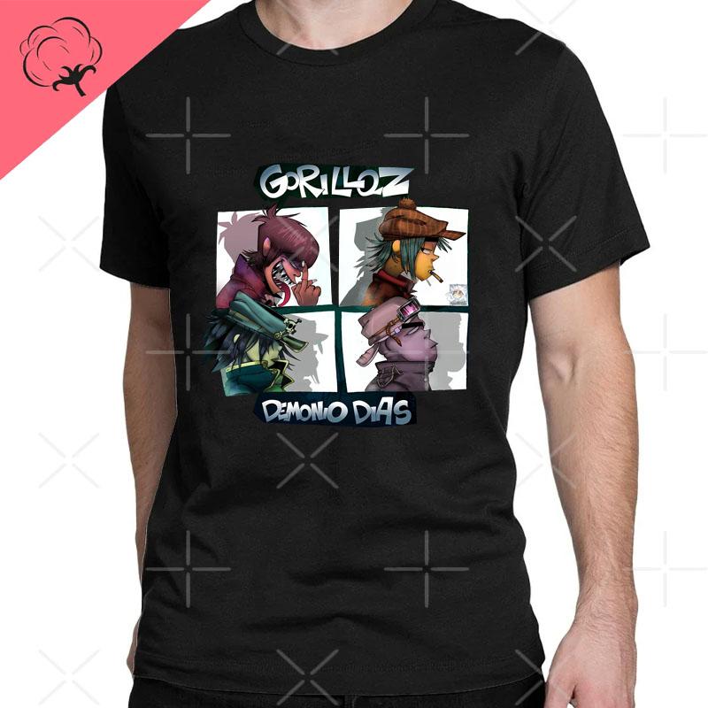 2026 New Funny Music Band Gorillaz Demon Days Casual TShirts Boy Crazy Tees Round Collar Short Sleeve T Shirts Clothing T Shirt