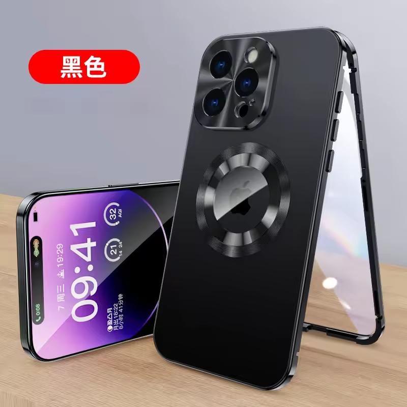 

Металлический магнитный чехол с двухсторонней защитой 360° для iPhone 16 15 14 13 12 Pro Max For iPhone 13
