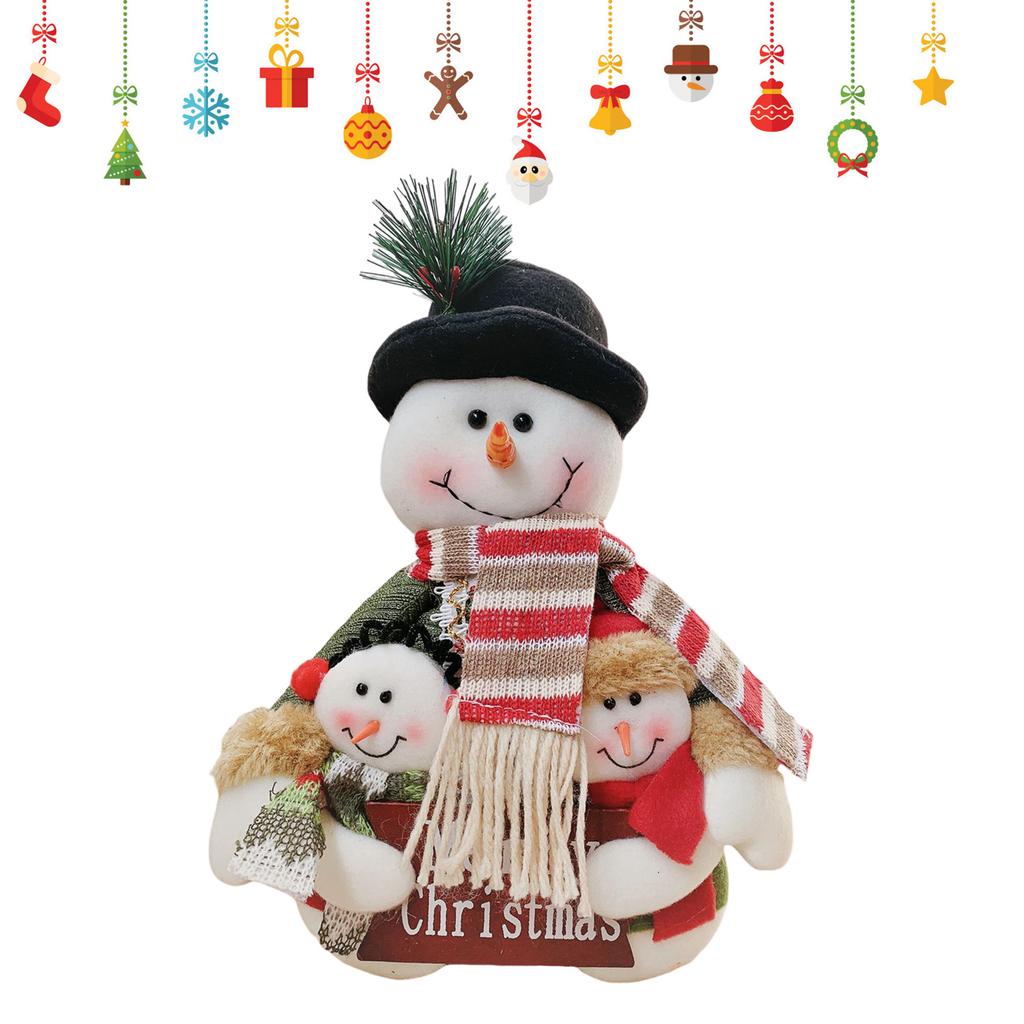 Christmas Standing Snowman Dolls Rustic Desktop Cheer Atmosphere Decoration Suitable for Living Room