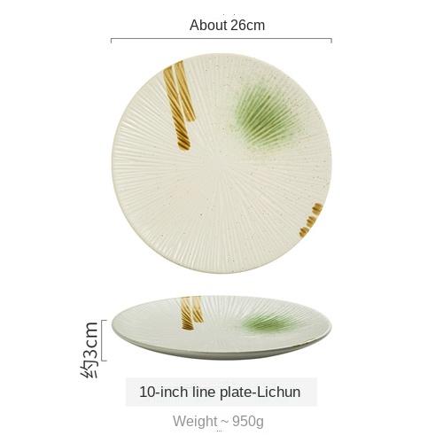 Japanese-style Tableware Ceramic Plate Breakfast Plate Sushi Flat Plate Home Creative Steak Plate Western Dinner Plate Set Plate