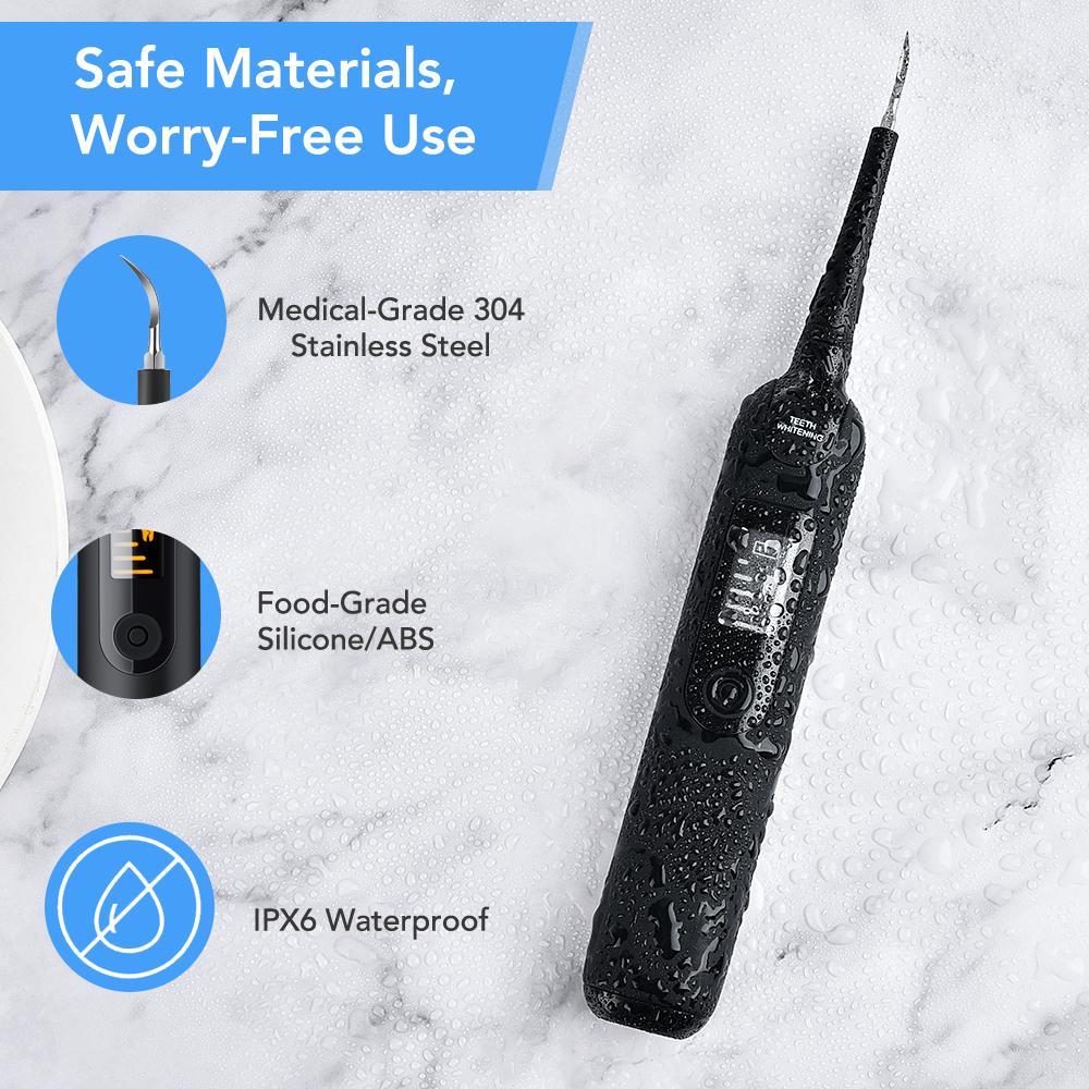 LED Elektrisk Dental Scaler Tannbørstesett Flekker Dental Calculus Remover Tannrenser Tannbleking Oral irrigation Care Tool