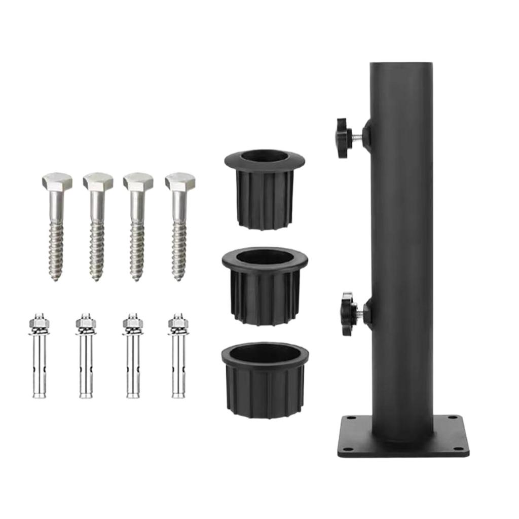 Patio Umbrella Stand Heavy Duty Metal Adjustable Flag Pole Holder Umbrella Tube Mount for Backyard Garden Patio Pool Deck