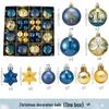 6CM Electroplated Irregular Painted Christmas Ball Ornaments Gift Box Set - Tree Hanging Decorations