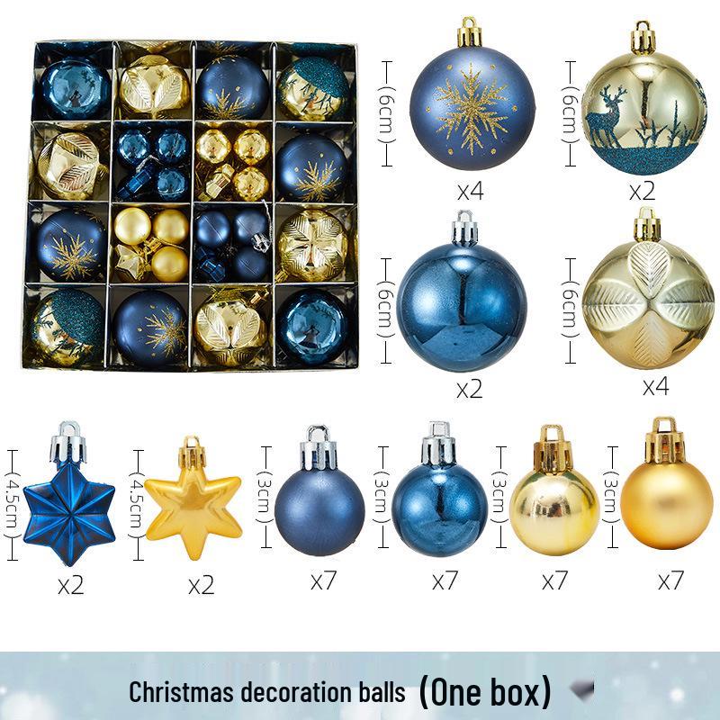 6CM Electroplated Irregular Painted Christmas Ball Ornaments Gift Box Set - Tree Hanging Decorations