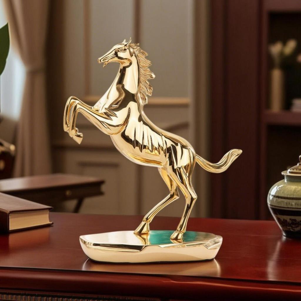 Rearing Horse Statue Polished Reflective for Collectors