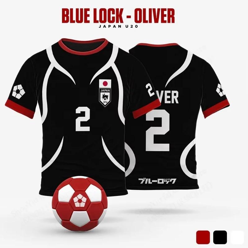 Herren Blue Lock Anime Trikot Sae Itoshi Cosplay 3D Druck T-Shirt Mode Oversized