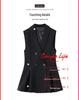 Women's Black Slim Fit Casual Suit Vest - Large Size - Spring/Autumn 2025