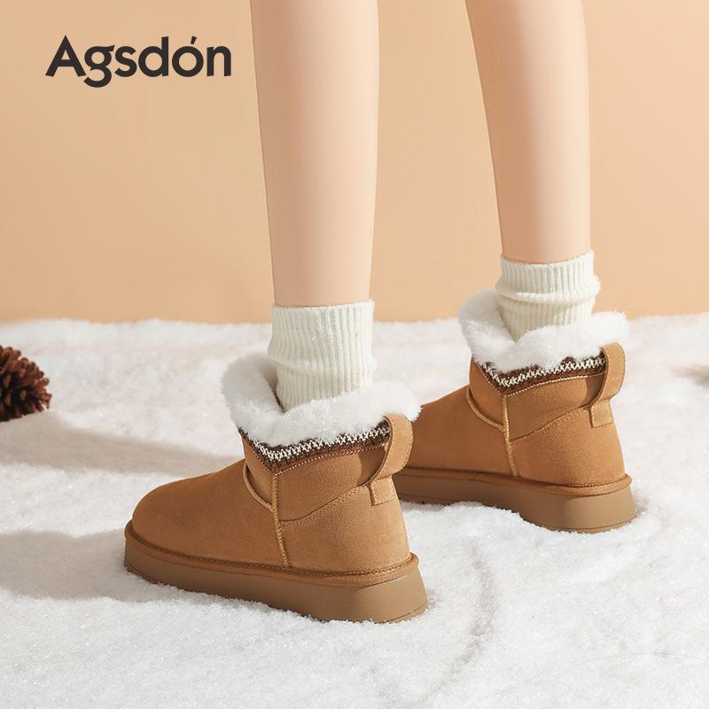 Augustine plush snow boots new autumn and winter platform short boots thickened fluffy cotton shoes