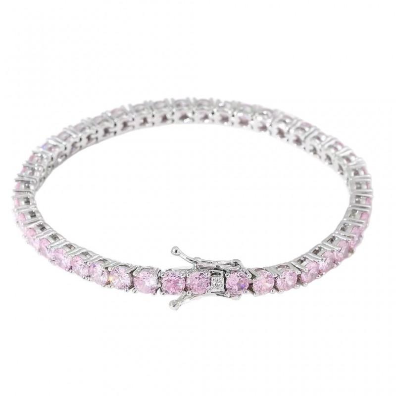 Elegant Micro-Set Zircon Tennis Bracelet Women Men Minimalist Geometric Design In Gold Tone