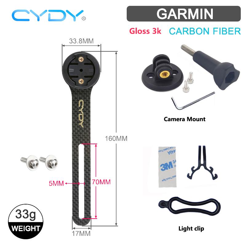 CYDY 3K Carbon Computer Edge130 200 Mount Holder Road Bike Handlebar Light Lamp Clip Camera Garmin Wahoo Bryton Rider420 Cycling 1