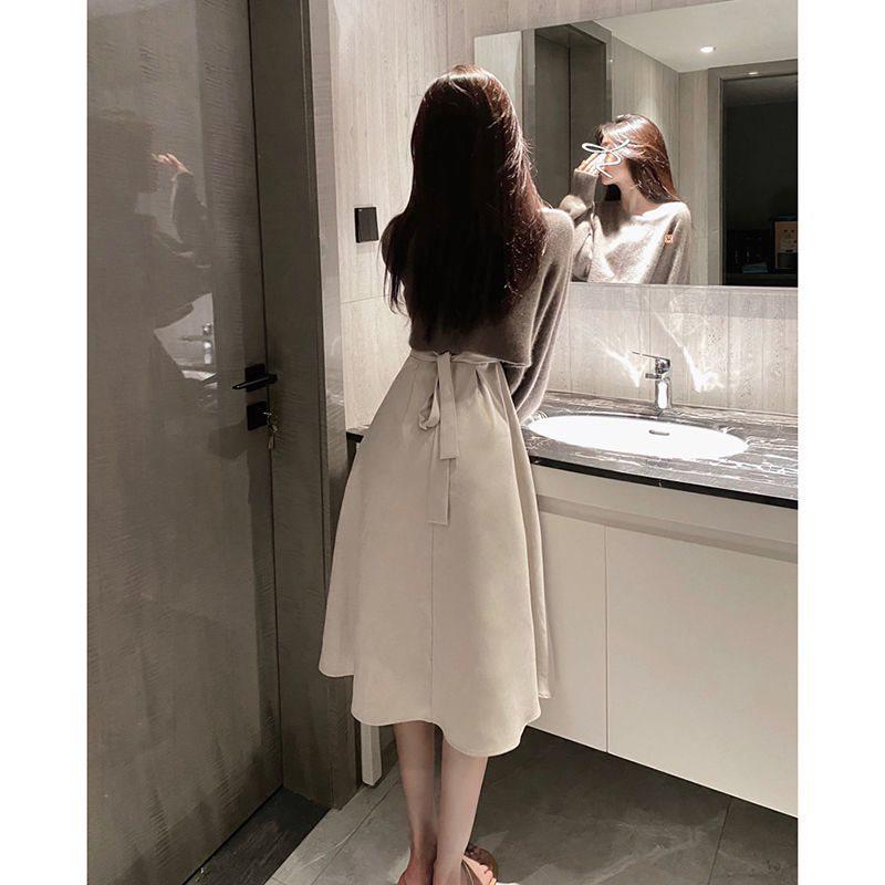 Autumn/Winter French-Inspired Knit Sweater Dress Set