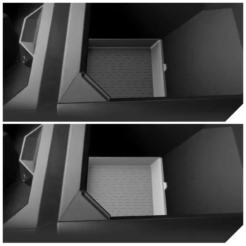 Für Tesla Cybertruck 2025 Armlehnenbox Silikonpolster Anti-Rutsch-Pad Aufbewahrungsbox Matte für Cyber Pickup Truck Dekorationszubehör