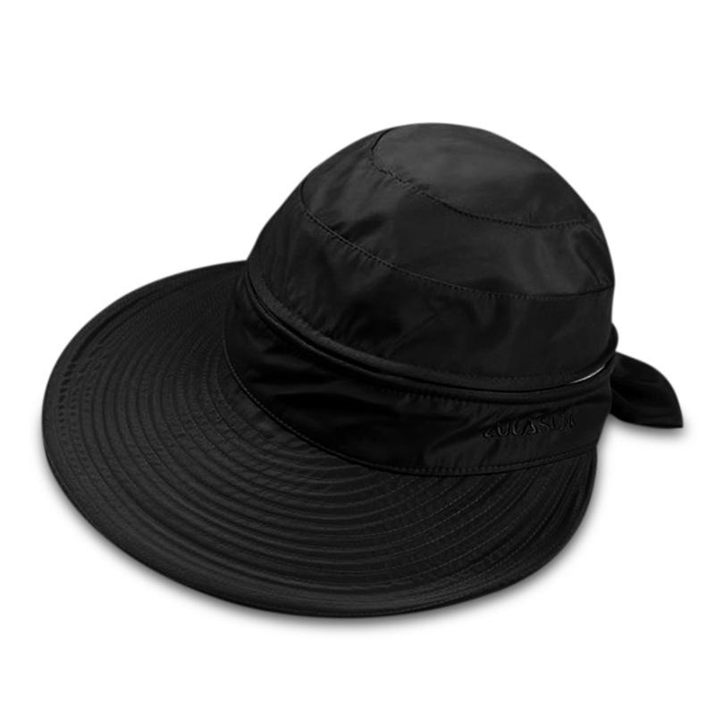 2025 Women's Summer Sun Hat Wide Brim Korean Fashion Lightweight Breathable Open Top Outdoor UV Protection Cap