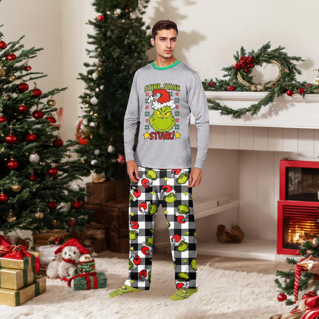 Parent-child Christmas Print Home Suit Long-sleeved Top And Pants