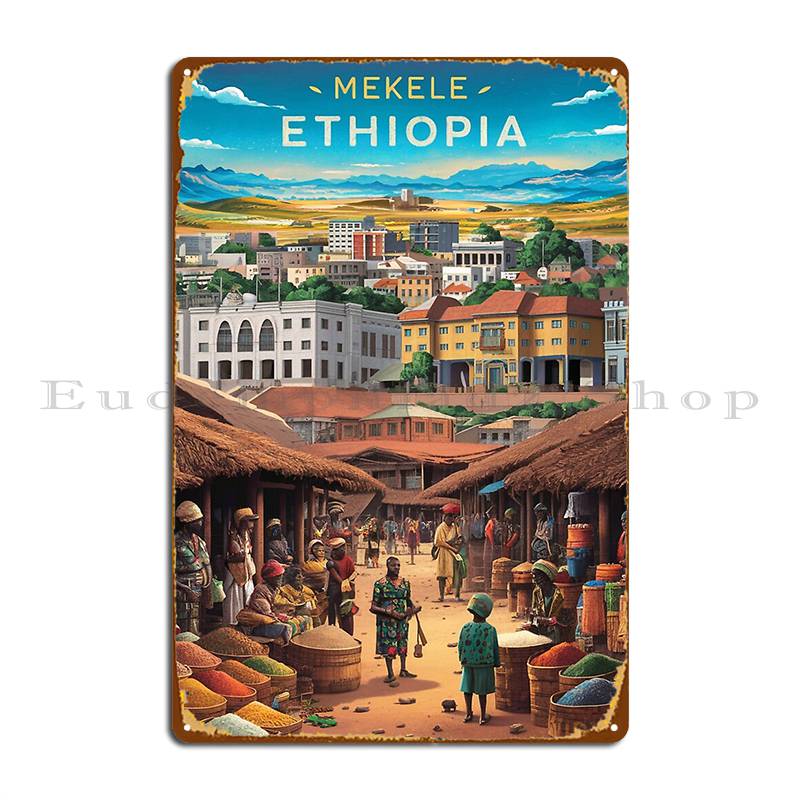 Mekele Ethiopia Metal Plaque Bar Decoration Pub Printing Customize Tin Sign Poster 20x30cm