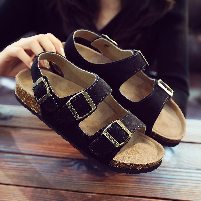 Fashion Women's Roman Sandals Summer Men's and Women's Flat Bottomed Retro Fashionable Casual Cork Slippers