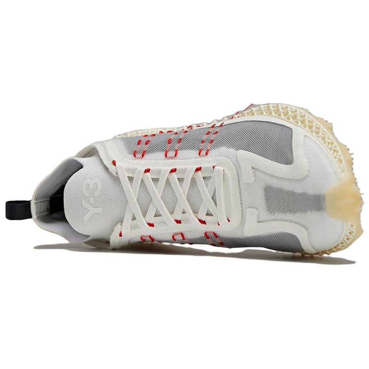 adidas Y-3 Runner 4D Halo Core White Unisex Sneakers Red Bright-Cyan GW4451
