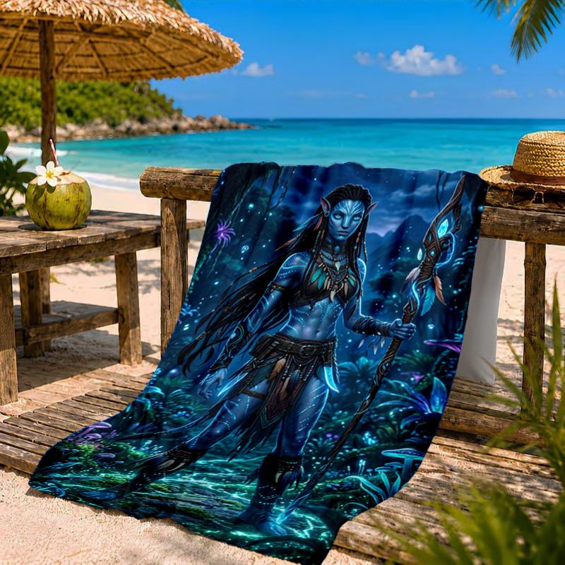 Fantasy Alien World Beach Towel Microfiber Beach Towel, Lightweight and Quick-Dry, for Summer Travel, Swimming Pool Fan Birthday Gift