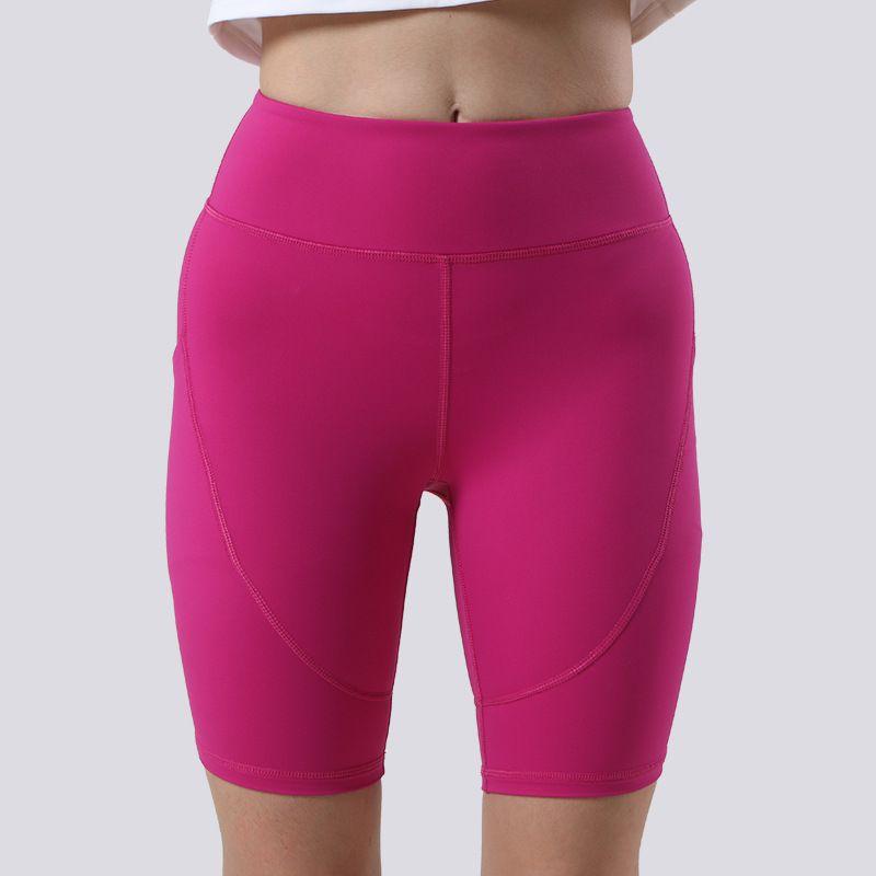 

Fashion Pilates New Half Length Yoga Shorts Running Exercise Workout Pants Women s High Waist Hip Raise Skinny Middle Pants Litchi Red XL