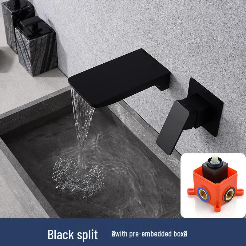 Xuan Yong Black Concealed Wall-Mounted Waterfall Basin Faucet