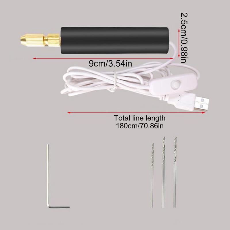 Elektrisk harpiksbor USB-verktøy for harpikskunst Bærbar bor 10W Håndbor Harpiksverktøy Flerbruks for smykkefremstilling