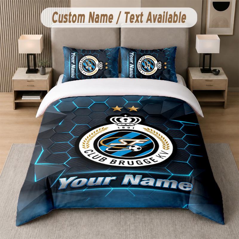 Club Brugge FC Design Bedding Set Custom Text 1 Duvet Cover & 2 Pillow Cases