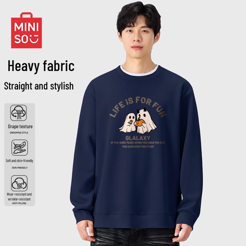 MINISO Men's Cartoon Graphic Pullover Sweatshirt