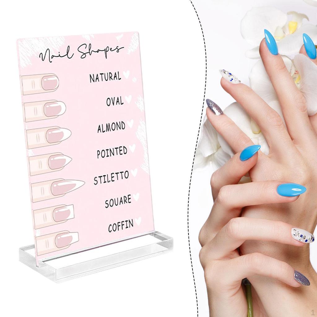 Nail Art Display Board 2mm Acrylic Panel Elegant Standing Versatile Use Cute Photo Props Small with